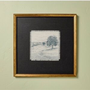 NWT 18"x18" Hearth&Hand Magnolia Matte Black Landscape Framed Wall Art